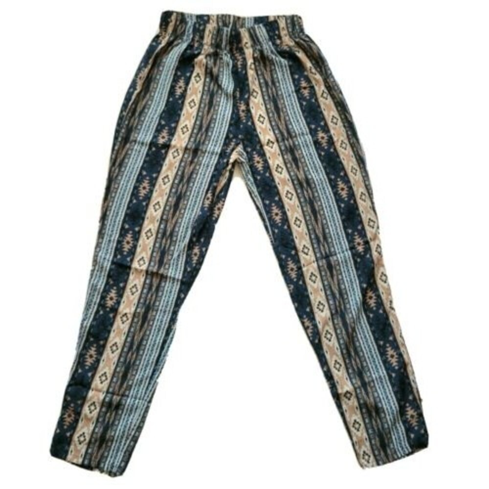 Women's pants size large in Aztec print  elastic waistband tapperd leg Brand New